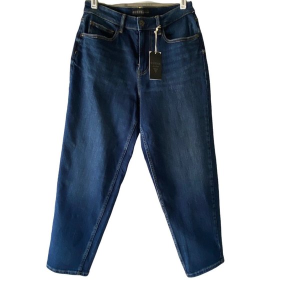 Guess Denim - Guess Jeans Jacqueline Relaxed Fit Cropped Mid Rise Medium Wash Size 25